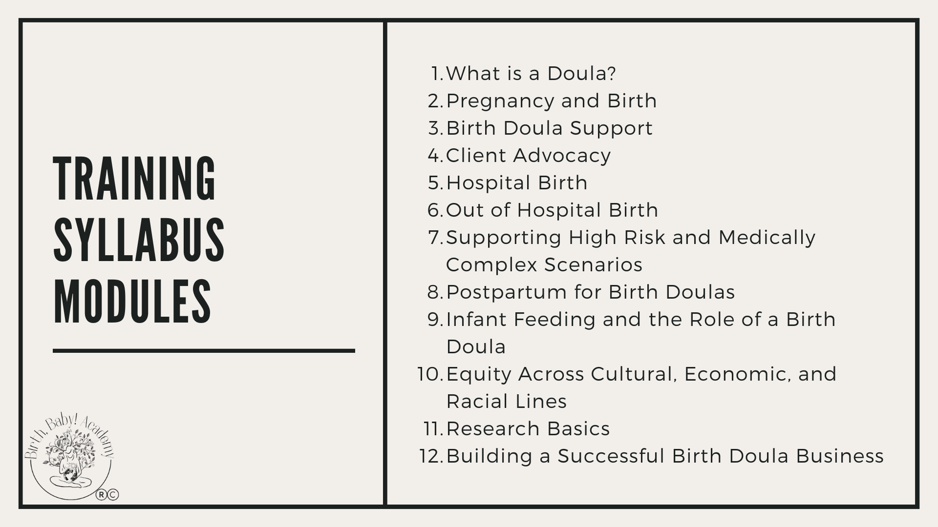 Training Syllabus